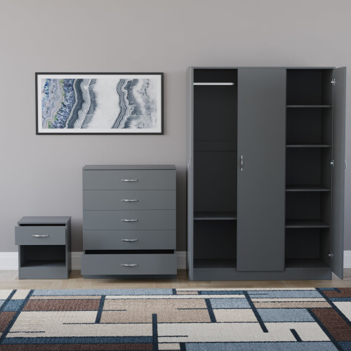 Vida Designs (Grey) Vida Designs Riano 3 Piece Bedroom Set 9 2