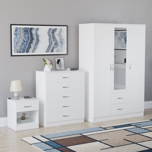 Vida Designs (White) Vida Designs Riano 3 Piece Bedroom Set 15