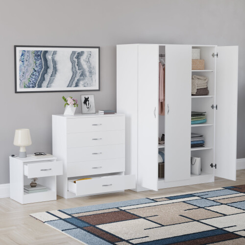 Vida Designs (White) Vida Designs Riano 3 Piece Bedroom Set 9 1