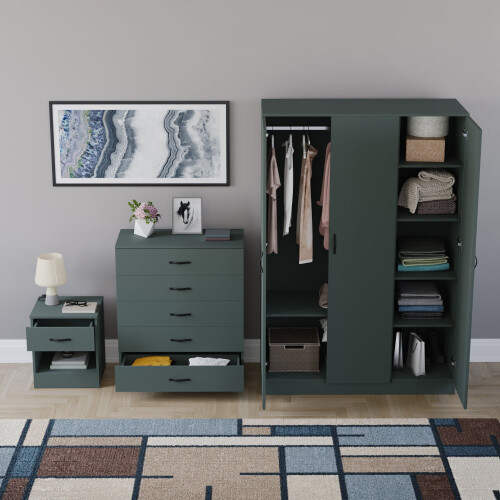 Vida Designs (Jasper Green) Vida Designs Riano 3 Piece Bedroom Set 9 2