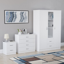 (White) Vida Designs Riano 3 Piece Bedroom Set 16