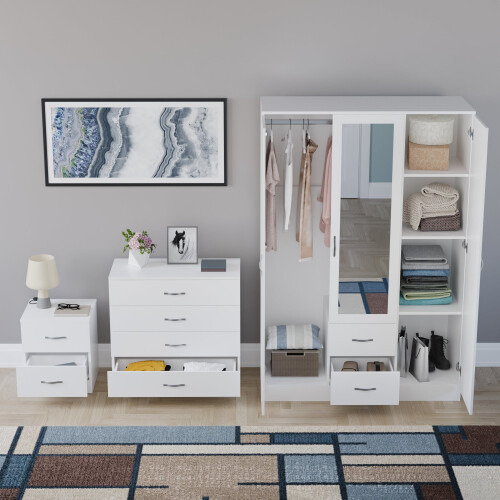 Vida Designs (White) Vida Designs Riano 3 Piece Bedroom Set 16 2