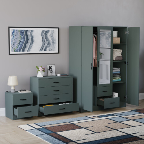 Vida Designs (Jasper Green) Vida Designs Riano 3 Piece Bedroom Set 16 1