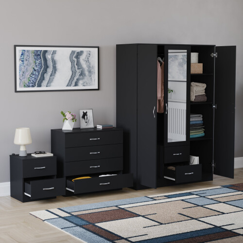 Vida Designs (Black) Vida Designs Riano 3 Piece Bedroom Set 16 1