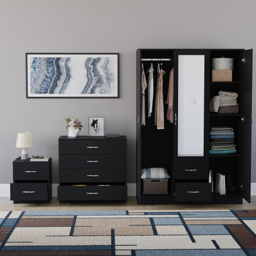 Vida Designs (Black) Vida Designs Riano 3 Piece Bedroom Set 16 2