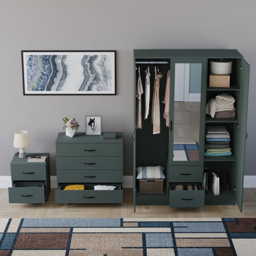 Vida Designs (Jasper Green) Vida Designs Riano 3 Piece Bedroom Set 16 2