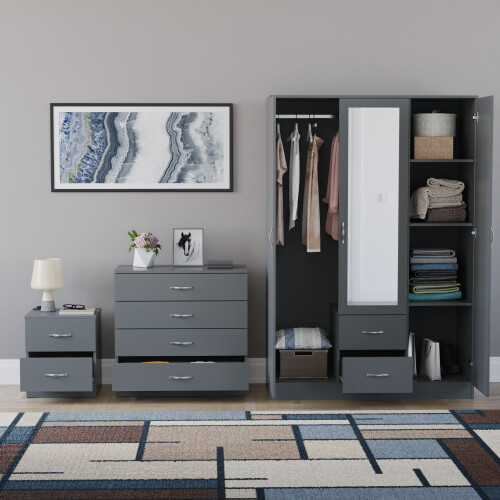 Vida Designs (Grey) Vida Designs Riano 3 Piece Bedroom Set 16 2