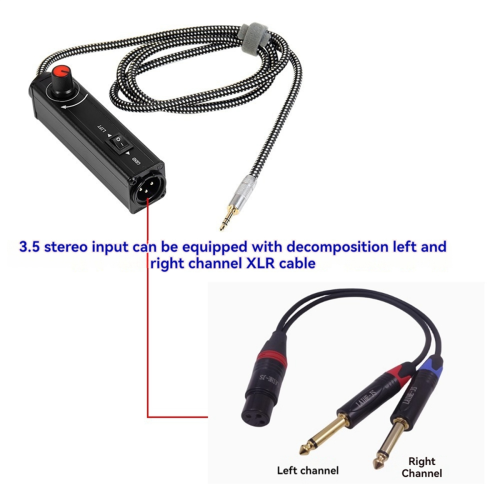 Απομονωτής στερεοφωνικού ήχου XLR 3,5 mm με ρύθμιση έντασης ήχου 2