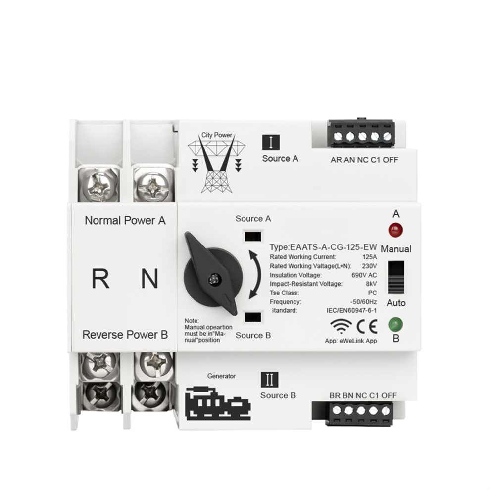 Ats Wifi Smart Dual Power Automatic Transfer Switch 2P 4712801485882