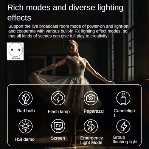 80W COB Video Dimmable Light 2500-6500K Photographic LED Light (EU) 1