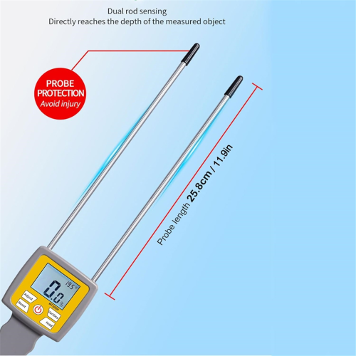 Hay Moisture Tester, with Probe & Backlight LCD Display for Hay 1