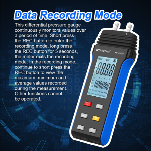 Digital Manometer 2-Port Gas Pressure Tester 1