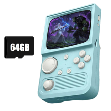 R36T Retro Handheld Game Console 64G 15000 Games Turquoise Color