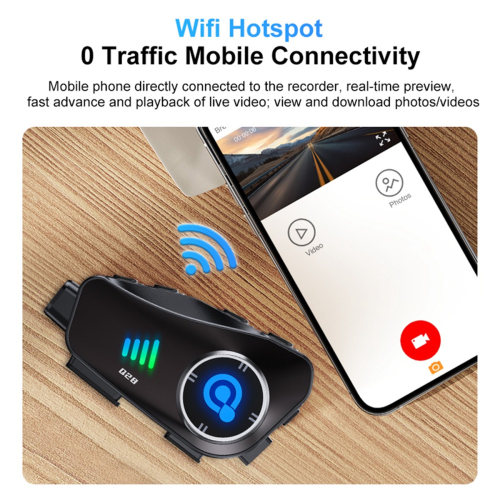 Με κράνος εγγραφής κάμερας βίντεο WIFI με κάρτα TF 32G για μοτοσικλέτα DVR 2