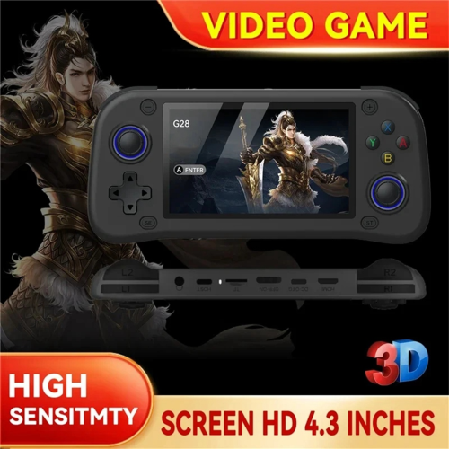 G28 Retro Handheld Video Game Console 64GB 4.3 Inch HD Screen Black 2