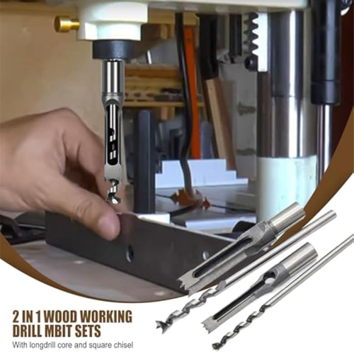 8Pcs Woodworking Square Hole Drill Bits,Wood Mortising Chisel 2