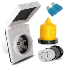 Kit de toma de corriente para RV con protector de cable de arranque, 30 A