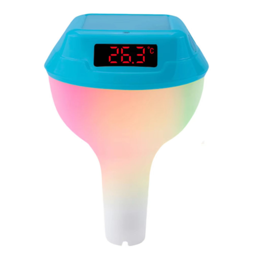 Ηλιακό θερμόμετρο πισίνας με ατμόσφαιρα RGB ανοιχτό μπλε