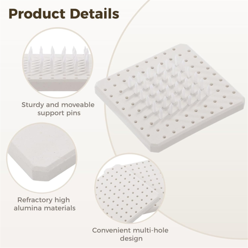 2 Pcs Ceramic Refractory Pads,with 120 Pcs Kiln Stilts Support Nails 2