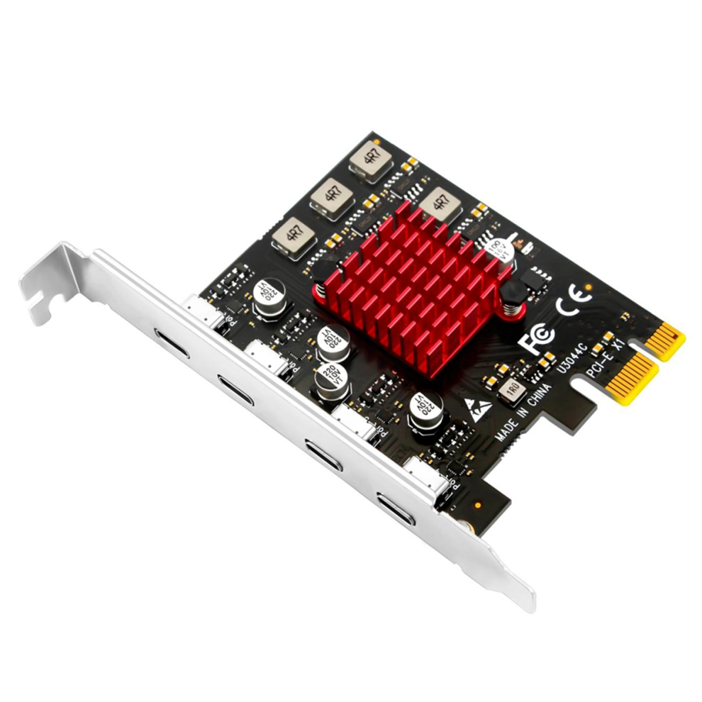 Pcie To 4 Port Type-C Expansion Card Adapter Card For Desktop Pc 4711781730098