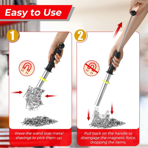 Magnetic Pickup Tool Magnet Wand with Release Handle 2