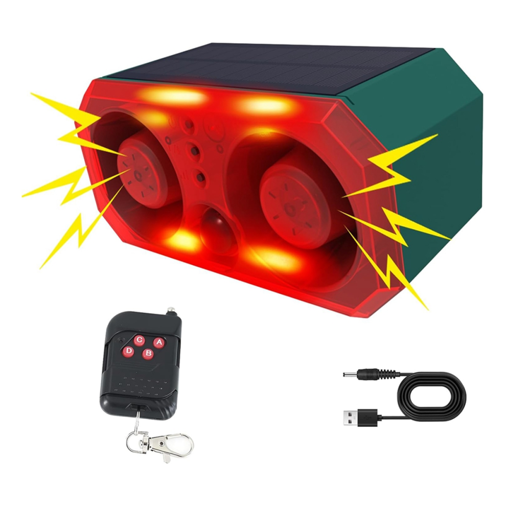 Solar Outdoor Motion Sensor Alarm With 13 Sound,130Db Dual Speaker 4711781791587