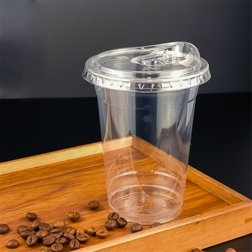 12oz Plastic cup with direct drinking lid Clear disposable cup 1