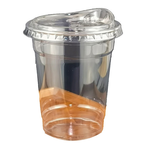 12oz Plastic cup with direct drinking lid Clear disposable cup