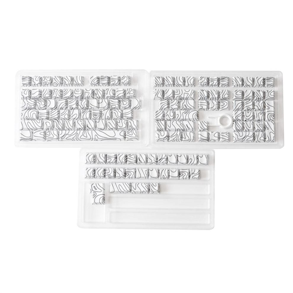 131 Keys Pbt Keycaps Set Thermally Sublimated Side Engraved White 4711781798463