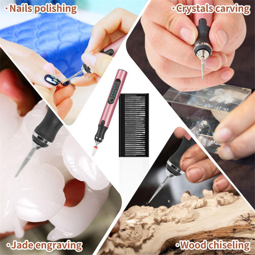 Στυλό χάραξης με 37 μύτες, επαναφορτιζόμενη USB DIY RoseGold 2