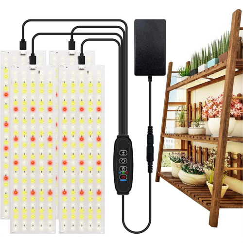 4pack LED Grow Panel Light Full Spectrum Dimmable Timer EU Plug 2