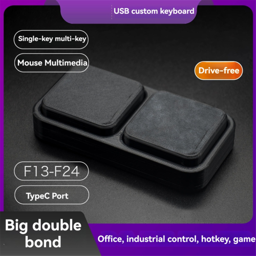 Large Key USB Programmable Macro Keyboard 2 Key Button Mini Keyboard 1