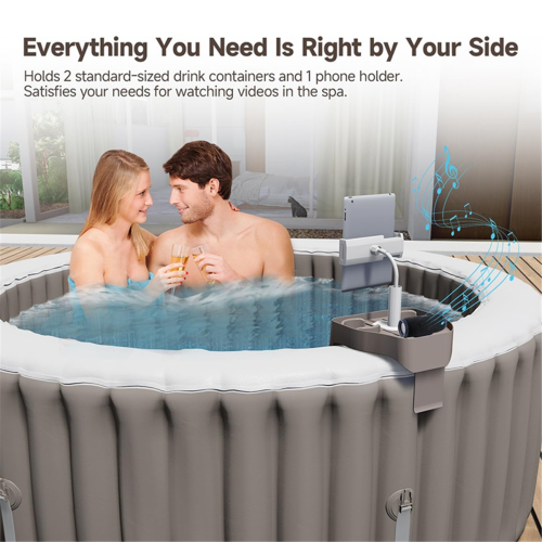 Adjustable Hot Tub Tray Table, Clip-on Pool Cup Holder Phone Holder 2