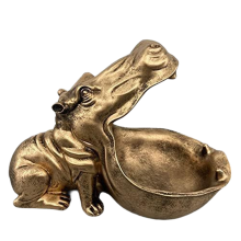 Home Resin Hippopotamus Figurine Candy Dish,Table Art Decoration B