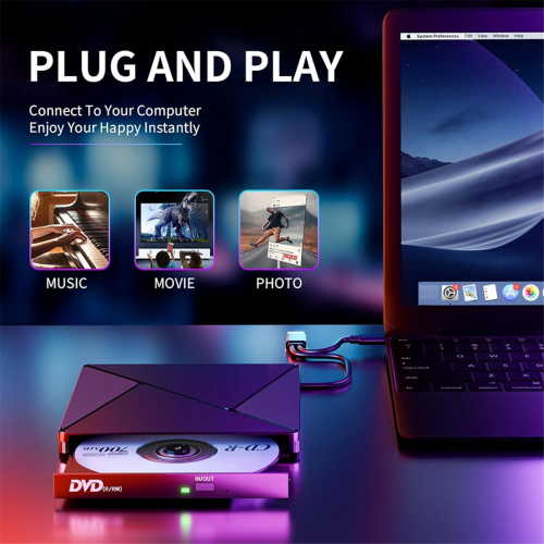 External CD/DVD Drive,Portable DVD Reader Writer ROM Drive 2