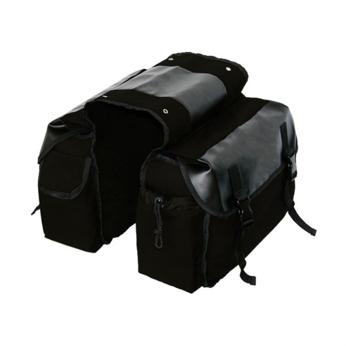 Motorcycle bicycle large capacity saddle bag black