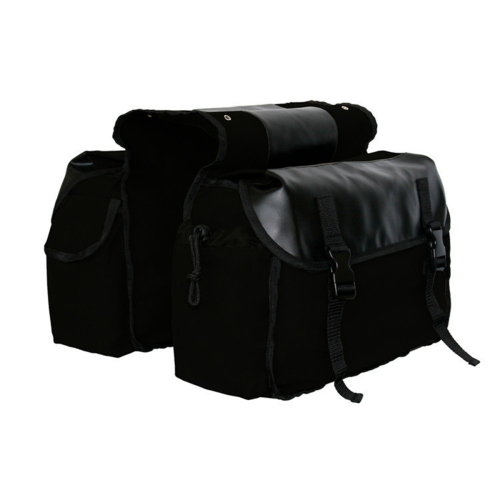 Motorcycle bicycle large capacity saddle bag black 2