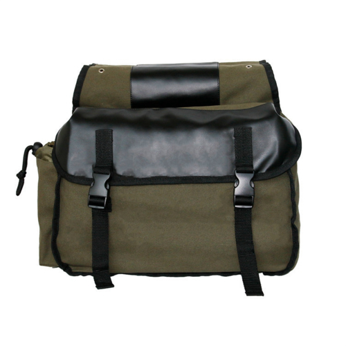 Motorcycle bicycle large capacity saddle bag ArmyGreen 2