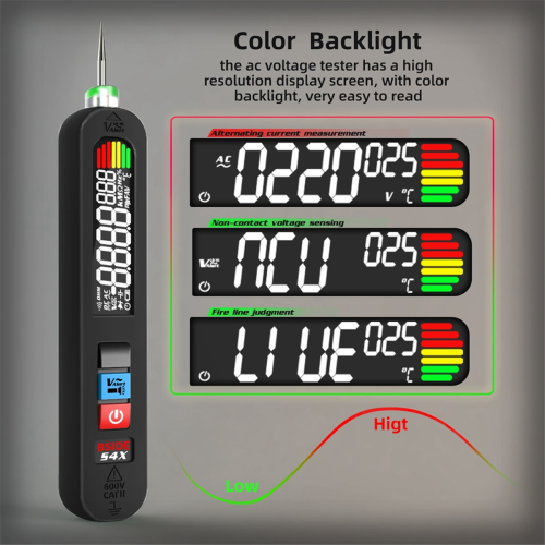 Voltage Tester Pen 12-300V Recharge Non-Contact Detection,A 2