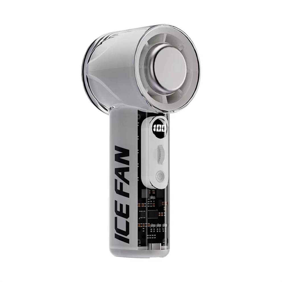 Portable Handheld Ice Cooling Fan 100 Speed 3000mAh LED B-image-OPC-PJ6HMVX-NEW