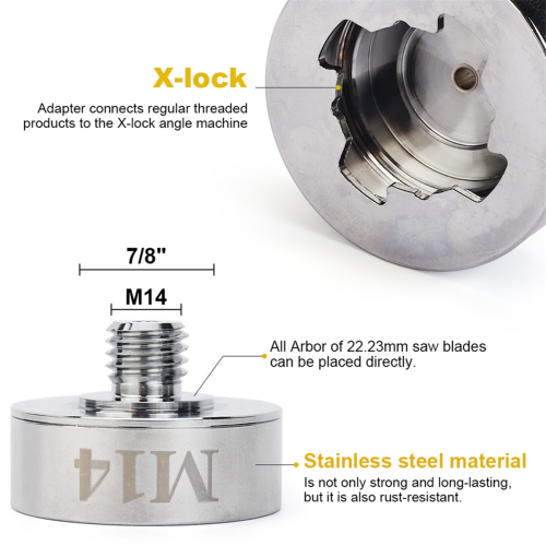 Adapter für X LOCK auf M14-Gewinde. Anwendung auf Schneidklinge. 2