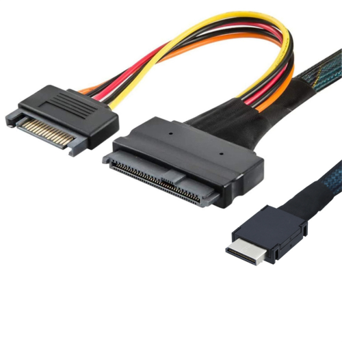 Καλώδιο διακομιστή Oculink SFF-8611 4I σε PCIe SFF-8639 U.2 NVMe γενιάς 4 2