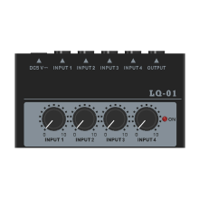 Tragbarer Mini-Audiomixer 4 Kanäle Mischpulte Mischpult EU-Stecker