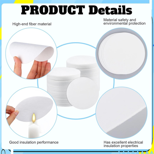 110 Sheets Microwave Kiln Papers4.7 Inch Round Ceramic Fiber 1
