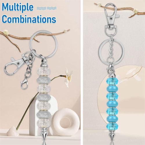 Beadable Keychain Bar,Bead Keychain Beaded Keychain for Pendant DIY 2