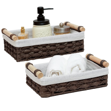 Storage Basket Wicker Baskets for Toilet Tank Top 2PCS