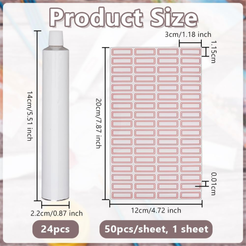 24Pc White Empty Oil Paint Tubes 60ml Empty Aluminum Paint Tubes 2