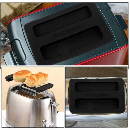 2pcs Silicone Toaster Dust Covers Black Kitchen Toaster Lid 2
