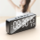 Dark Grey Smart Sound Alarm ClockWall Mounted Desk Clock 7