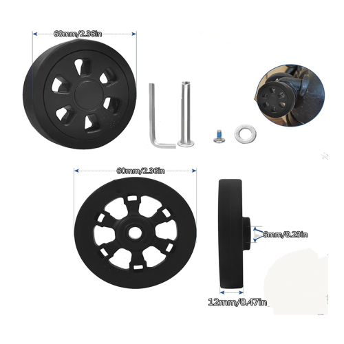 8 stücke Koffer Räder Ersatz Gummi Stumm Caster Ersatz EINE 2